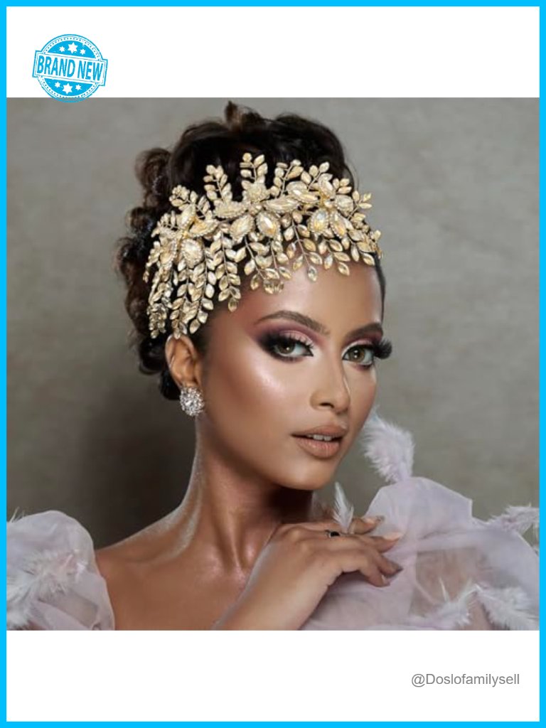Handcrafted Rhinestone Wedding Hair Headband, Soft Metal Branches, Bendable,